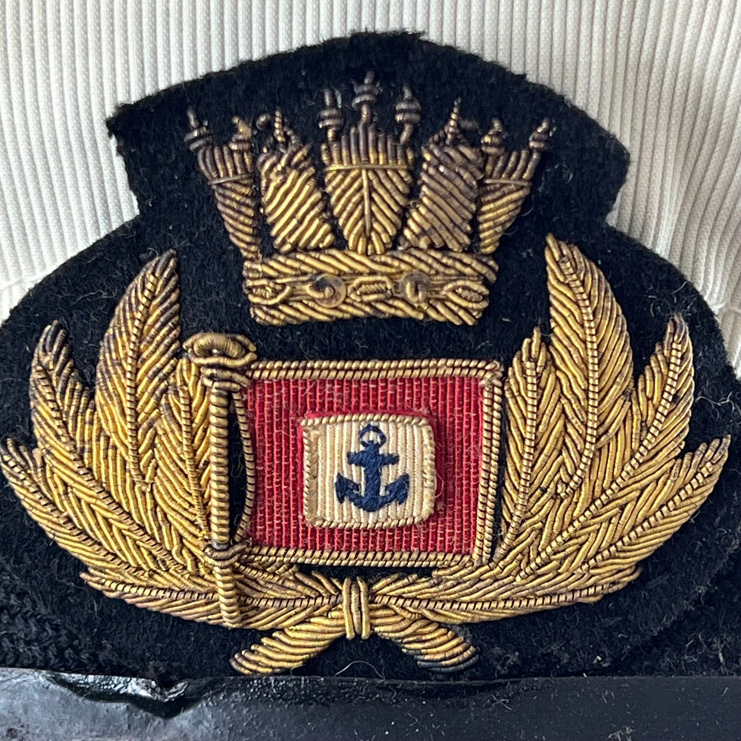 British Merchant Navy 50s Dress Cap w/ Dust Covers - Medium