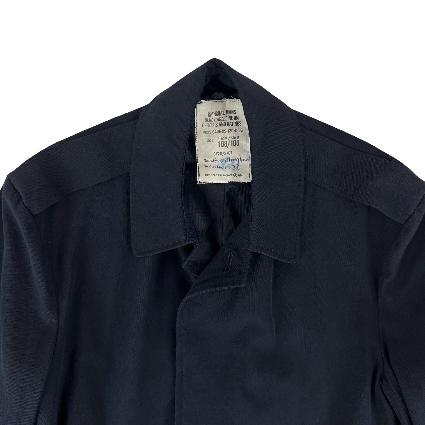 British Royal Navy Officer's Raincoat Mac Coat - Medium 188/100