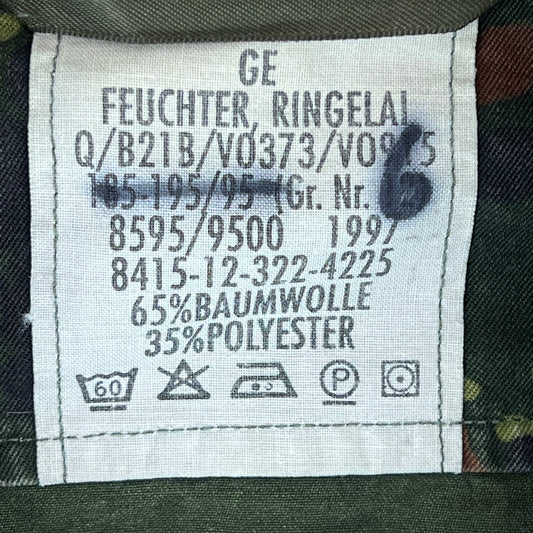 German Army Flecktarn Camouflage Long Sleeve Field Shirt - Medium