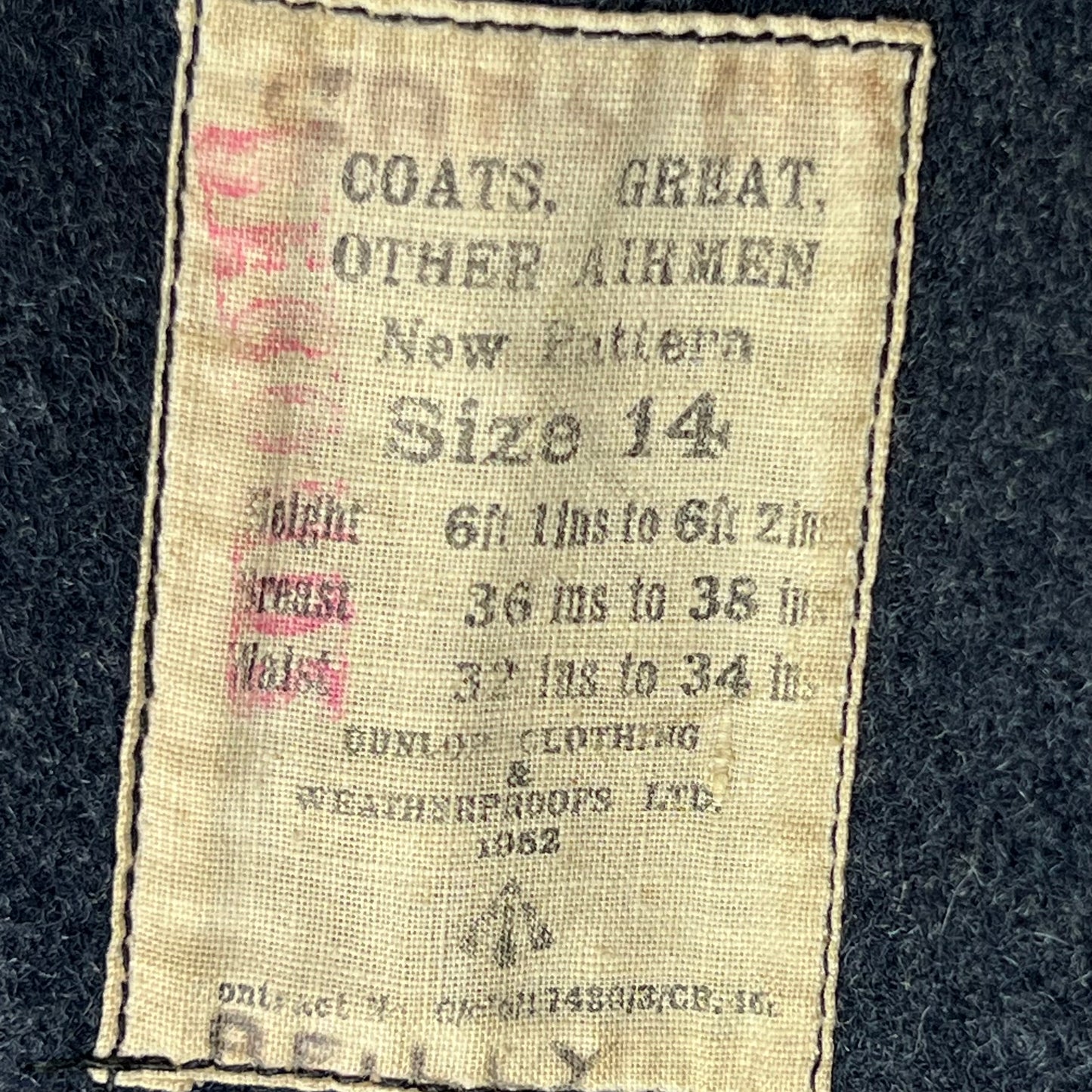 British RAF 50's New Pattern Wool Greatcoat - Medium SIZE 14