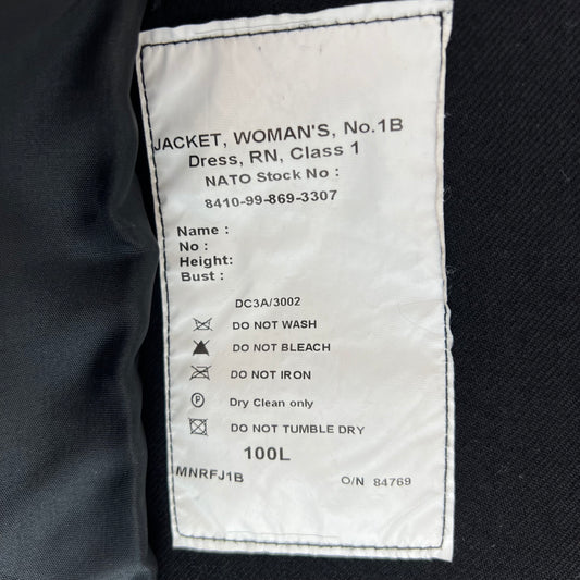 British Royal Navy Women's Officer's No 1B Class 1 Dress Jacket - Medium 100L