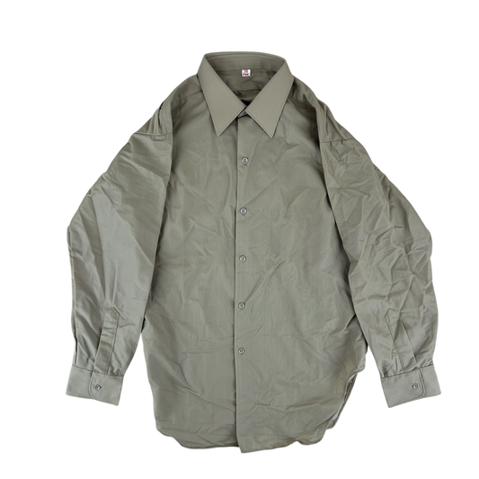 French Army 70s Fawn Viscose Shirt Long Sleeve - Medium