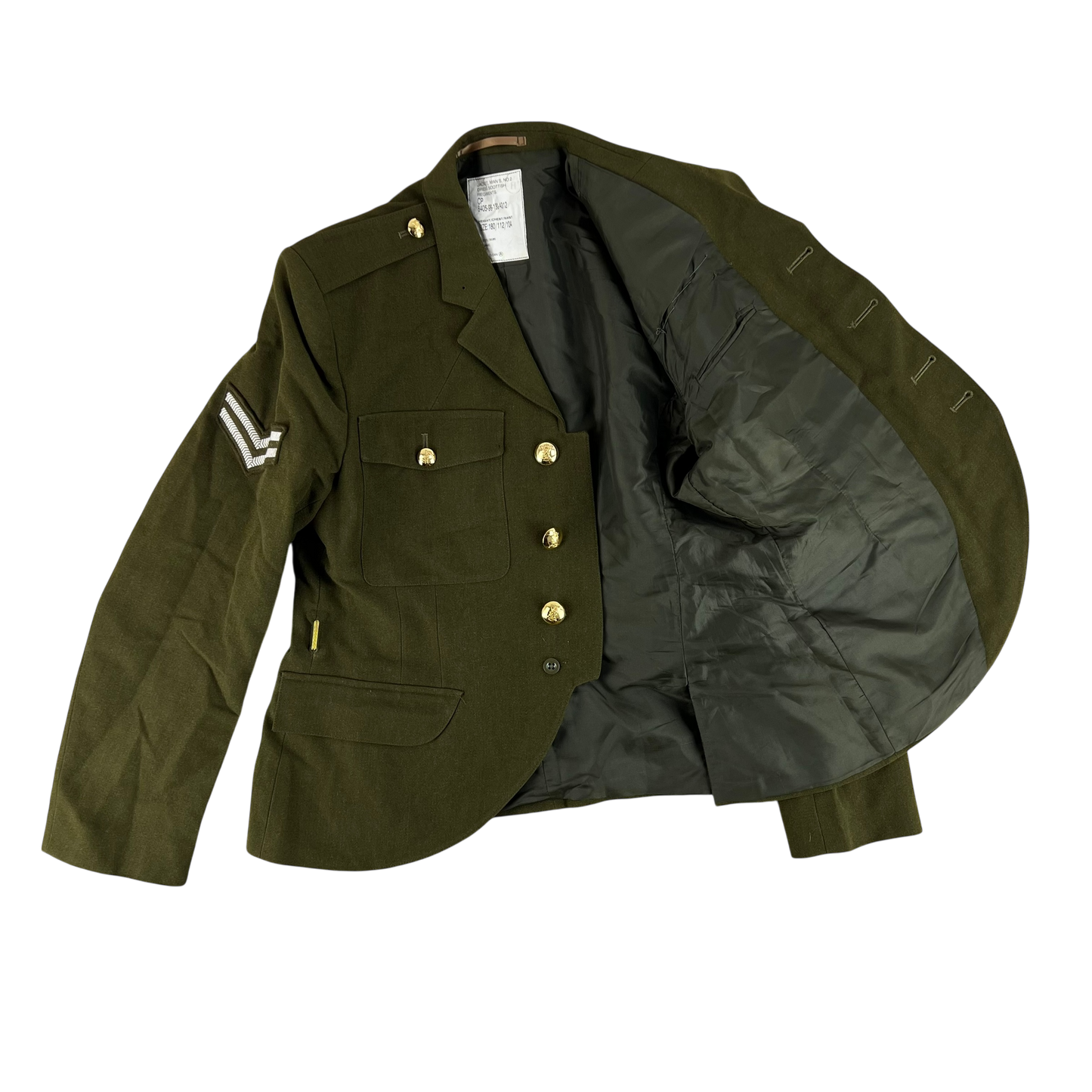 British Army No. 2 Dress Jacket Khaki Green - Royal Regiment of Scotland - Large 180/112