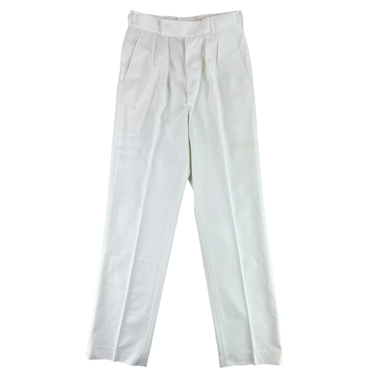British Royal Navy Officers & Class I & III White Dress Trousers - All Sizes