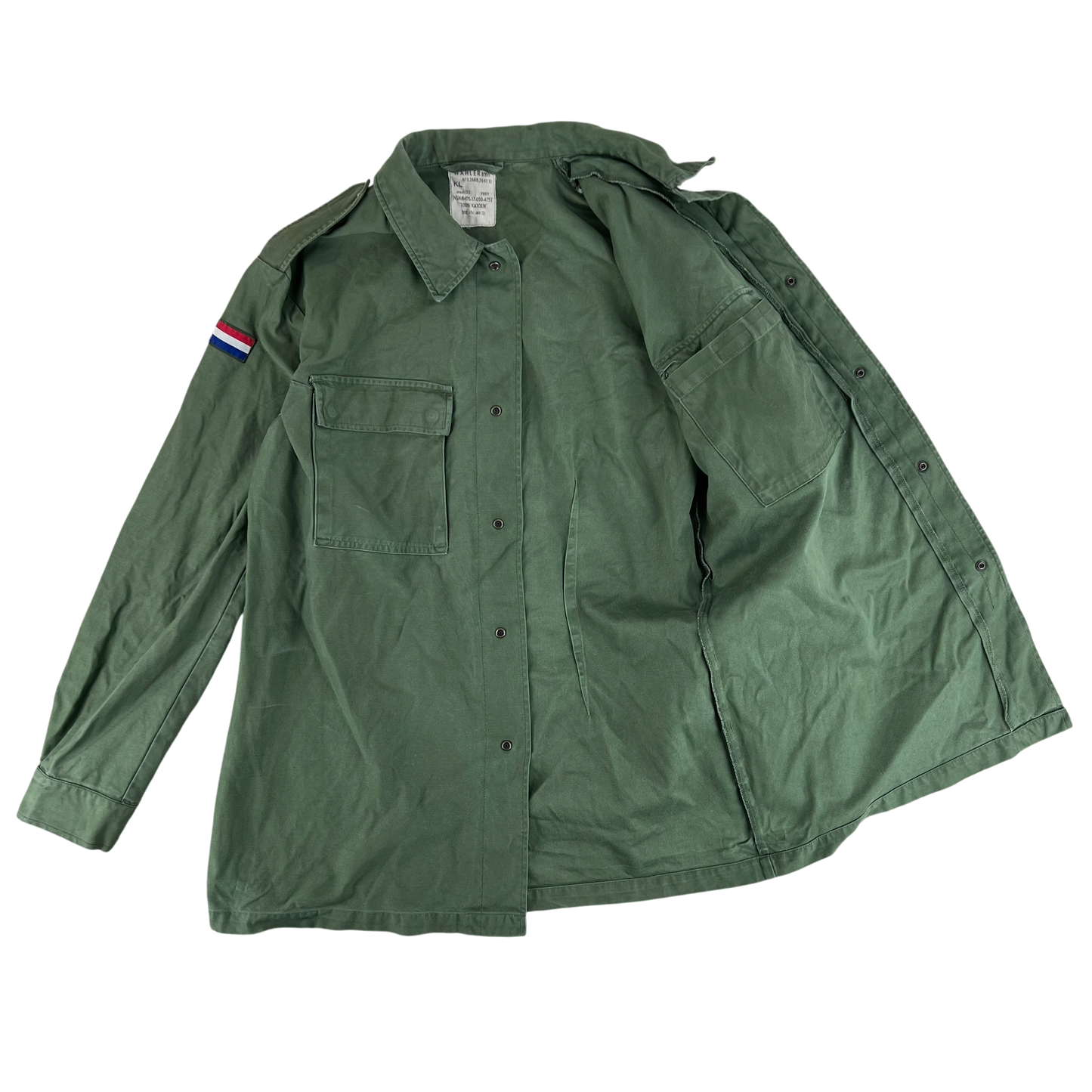 Dutch Army 80s Field Shirt Green Long Sleeve - Large