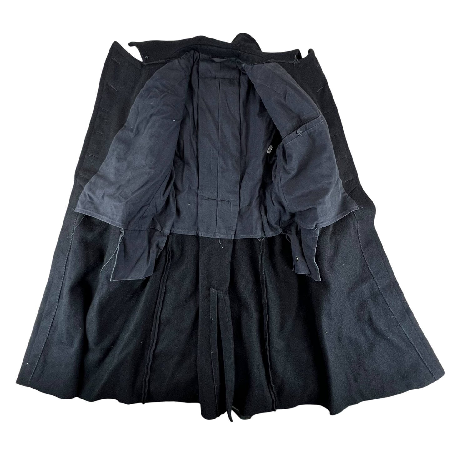 Soviet Navy Black Wool Greatcoat - Small