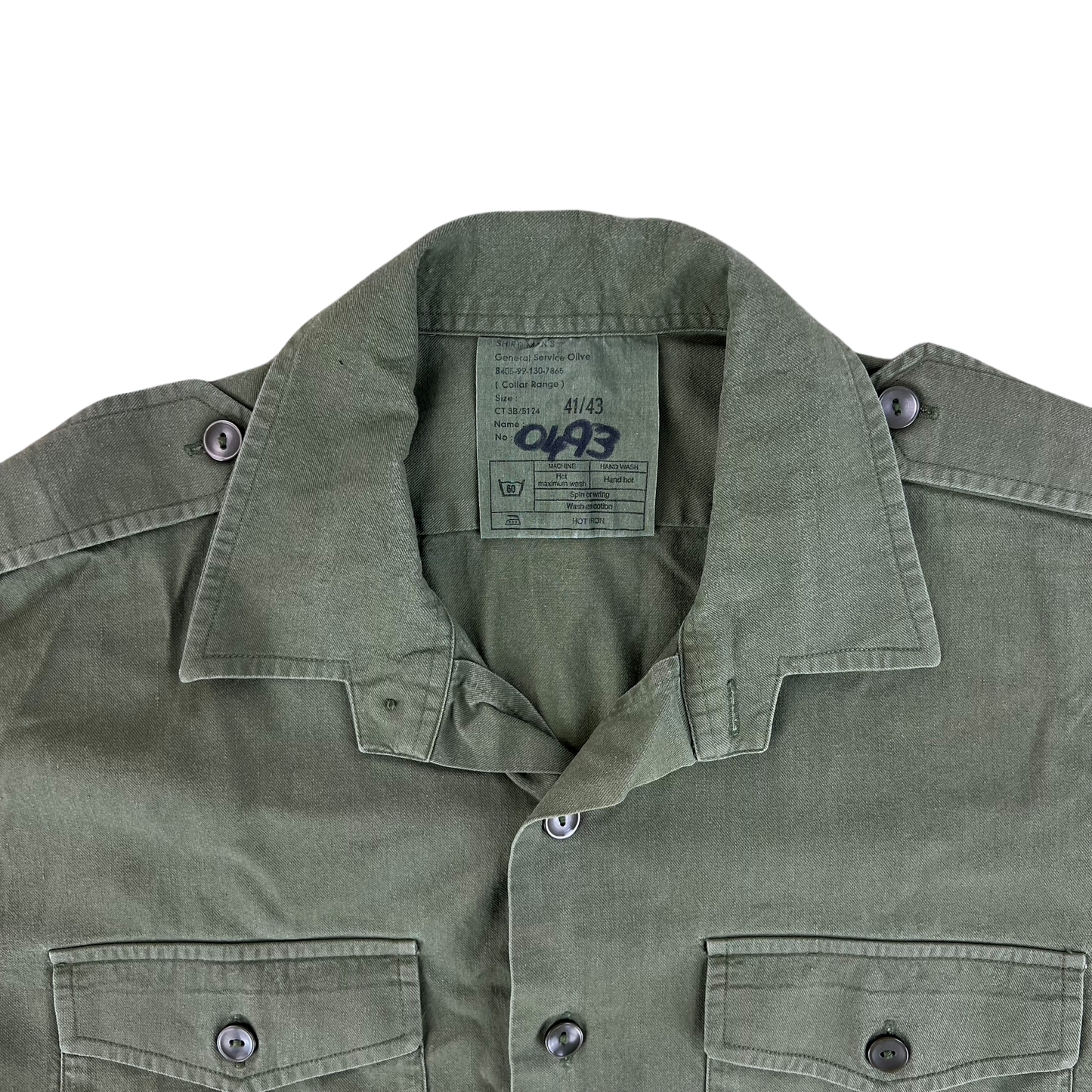 British Army Mens Olive Green Cotton Shirt Short Sleeve - Large C41/43