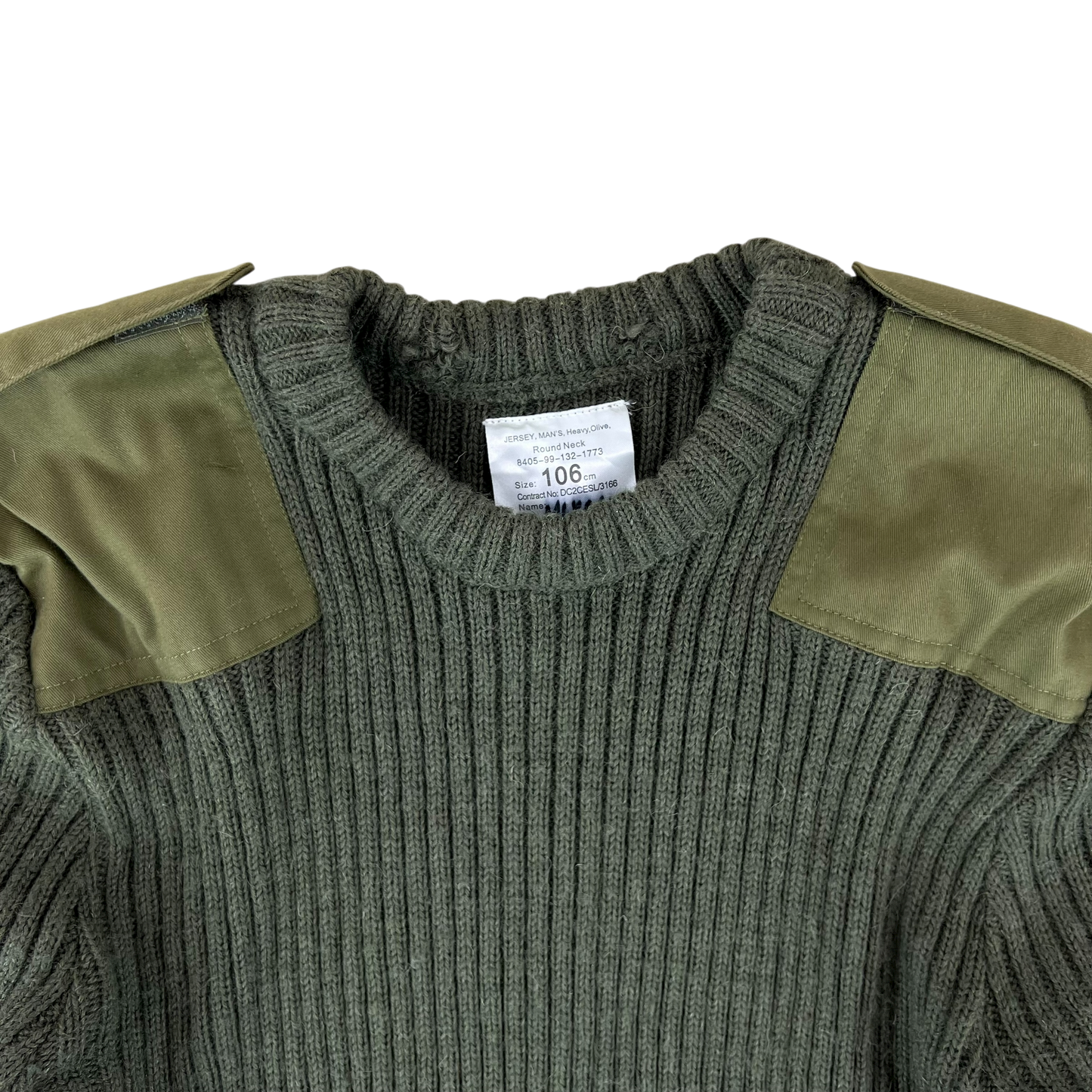British Army Olive Green Pullover Jumper - Large 106cm