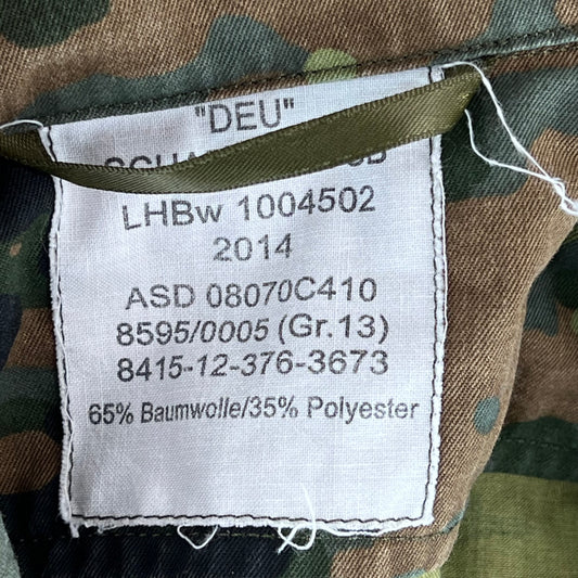 German Army Flecktarn Camouflage Long Sleeve Field Shirt - Large GrNr 13