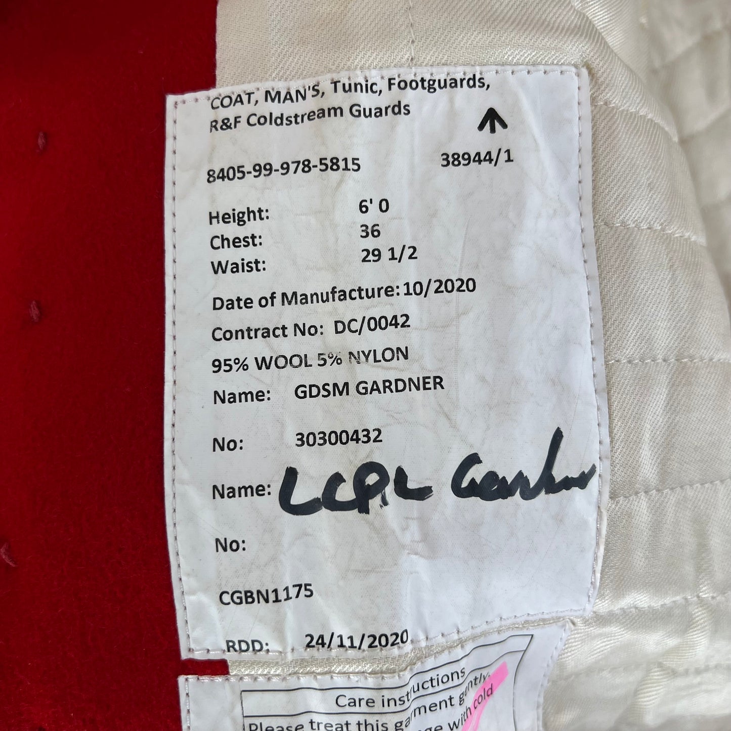 British Army Footguard's Jacket R & F - Coldstream Guards - Medium