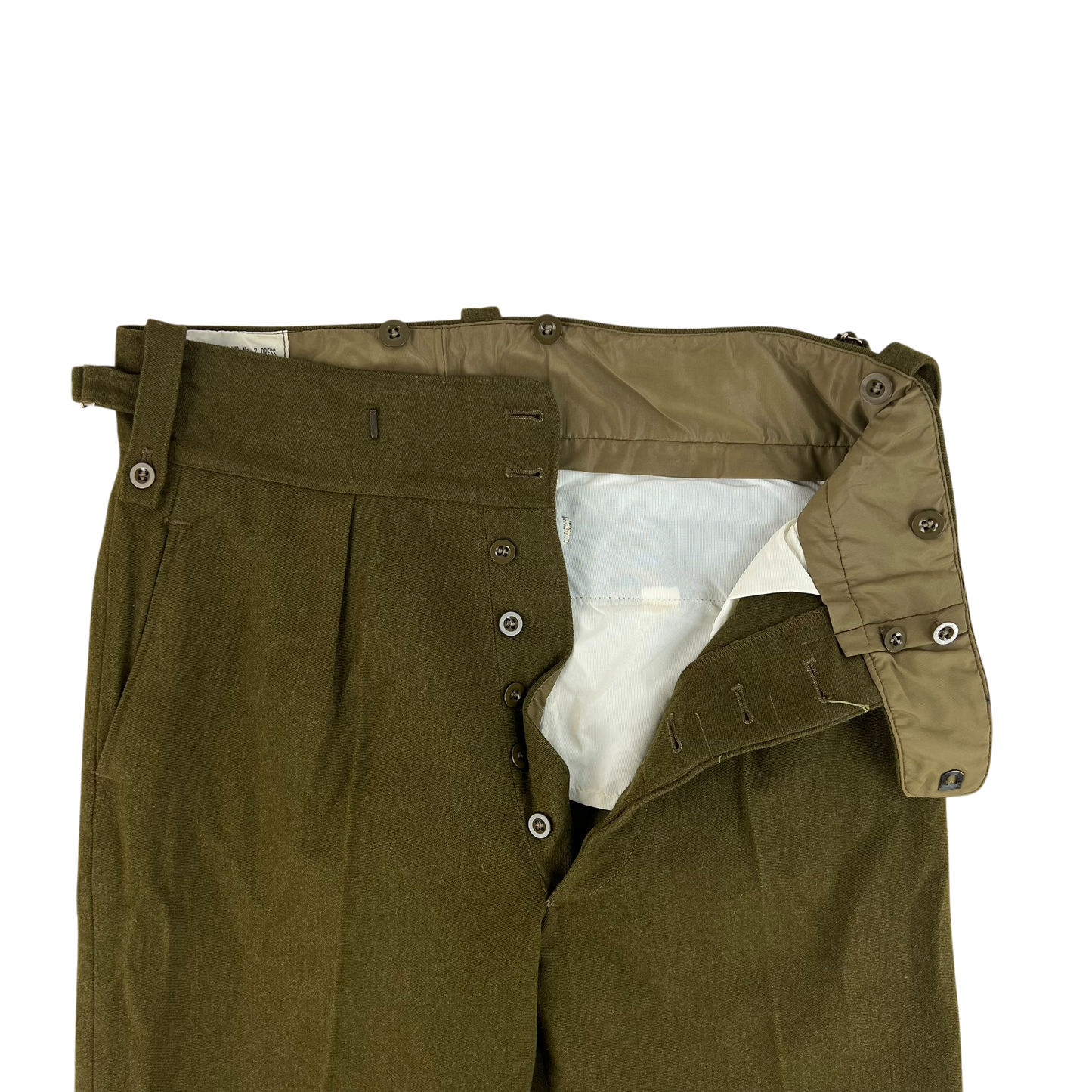 British Army 70s No2 Dress Khaki Wool Trousers - W33 L29