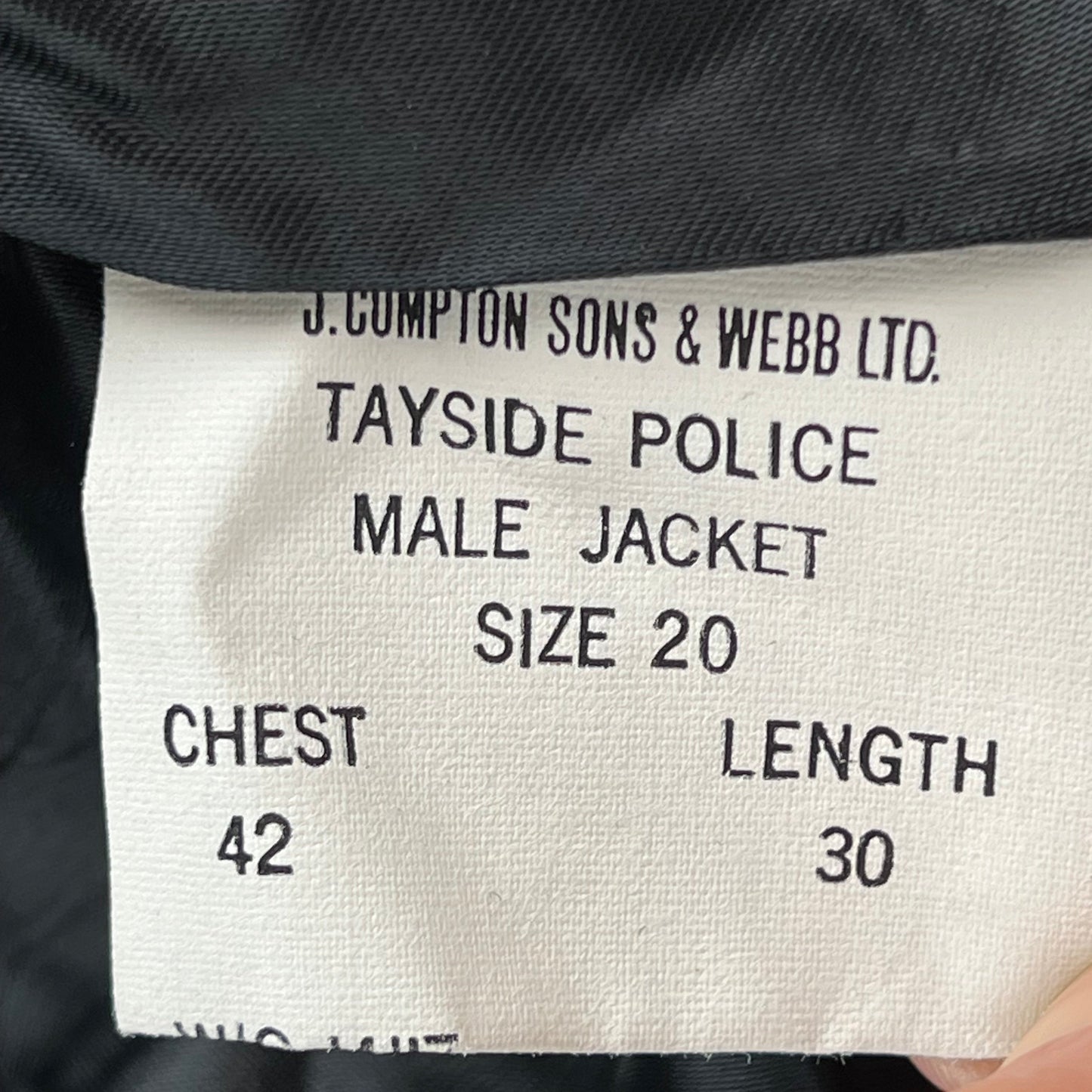 British Police Black Dress Jacket - Scottish Police - Large