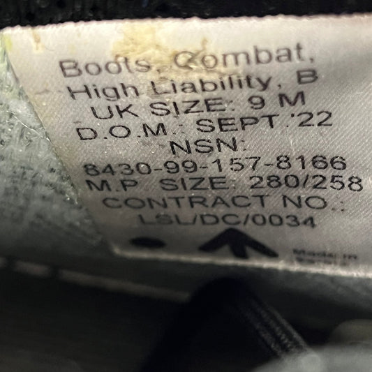 British Army AKU Black Combat Boots - Size 9M
