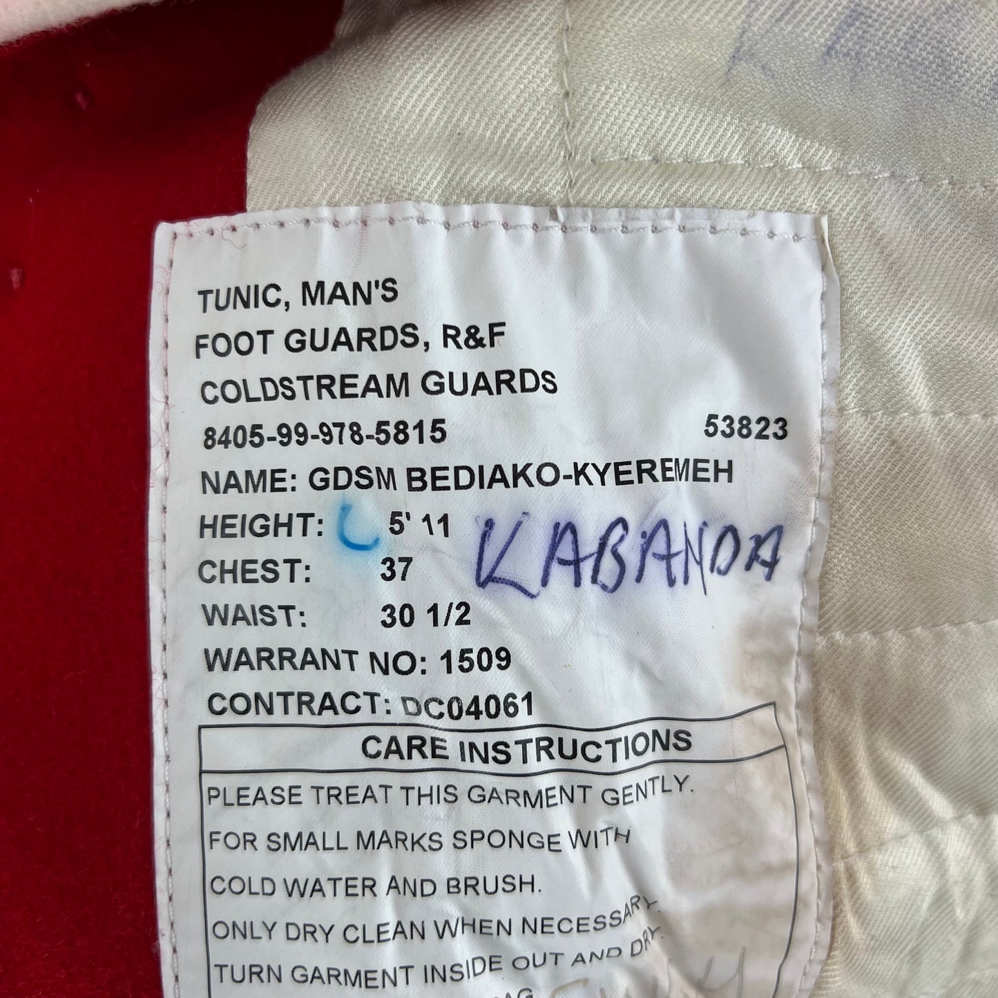 British Army Footguard's Jacket R & F - Coldstream Guards - Small