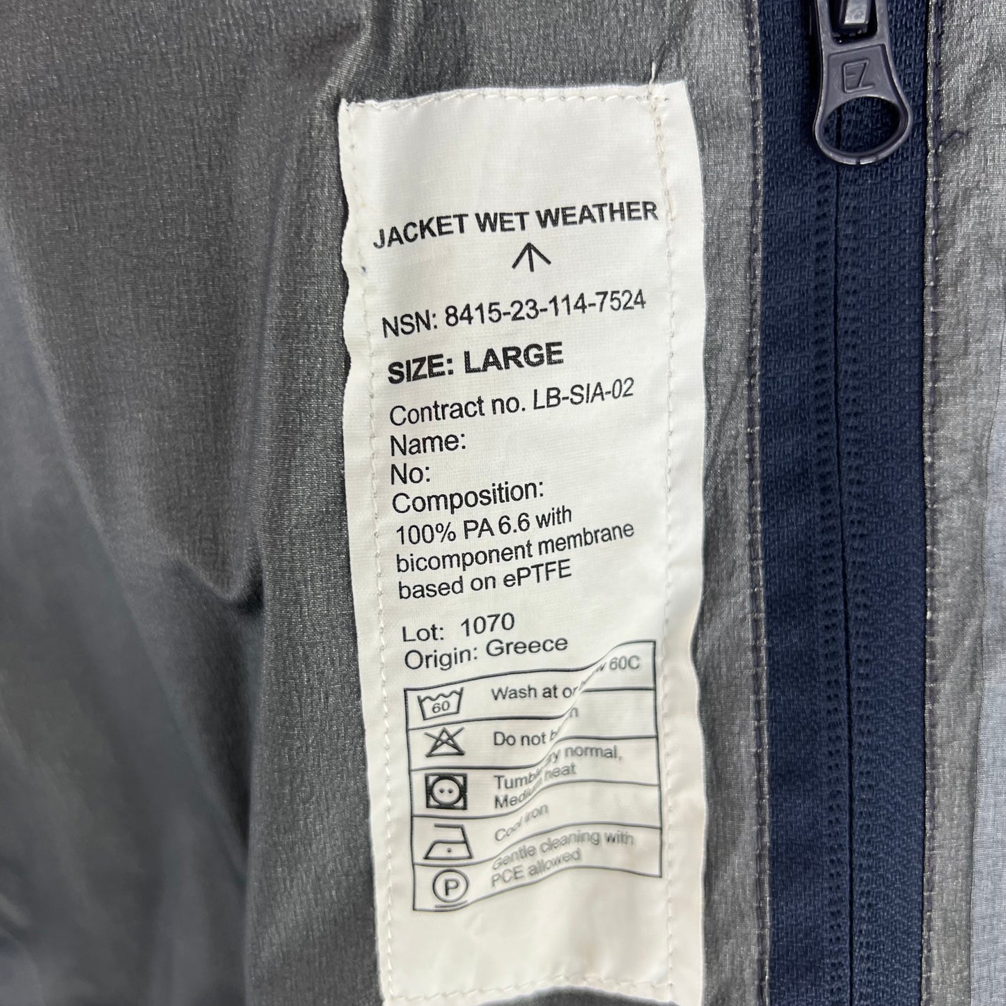 British Royal Navy Wet Weather Siamidis Goretex Jacket - Large