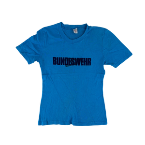 West German Army 70s Blue Training T Shirt - X Small