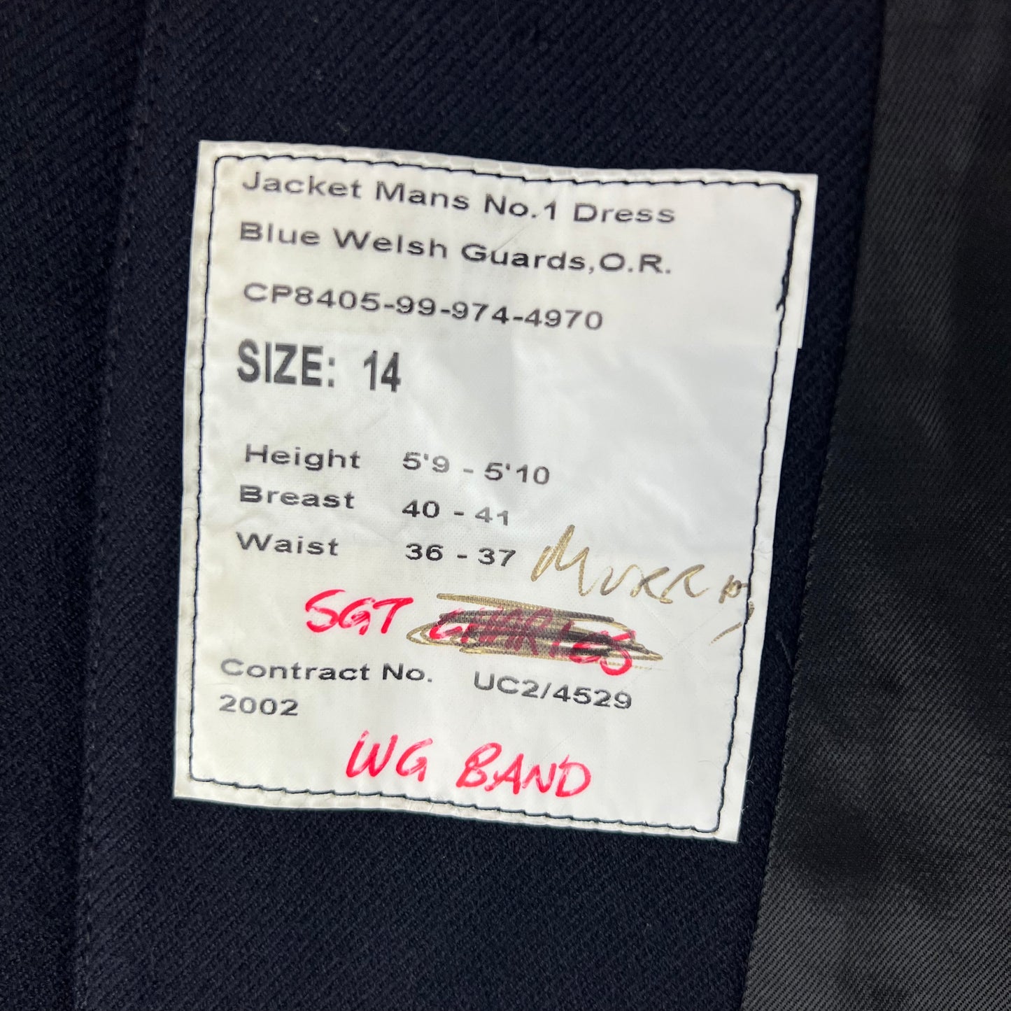 British Army No. 1 Dress Jacket w/ Belt - Welsh Guards - Medium