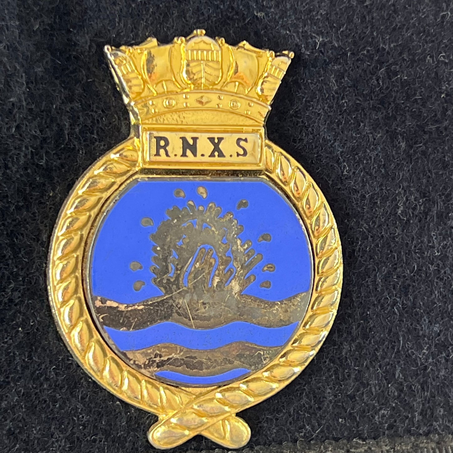 British Royal Navy Beret w/ Badge - RNXS Auxiliary Service - Small 56cm