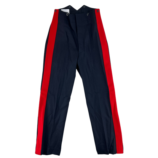 British Army Footguards Officers' Black Red Stripe Trousers - W31 L31