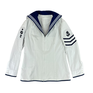 British Royal Navy Women's Class II White Jumper Sailor's Top - Medium 170/96