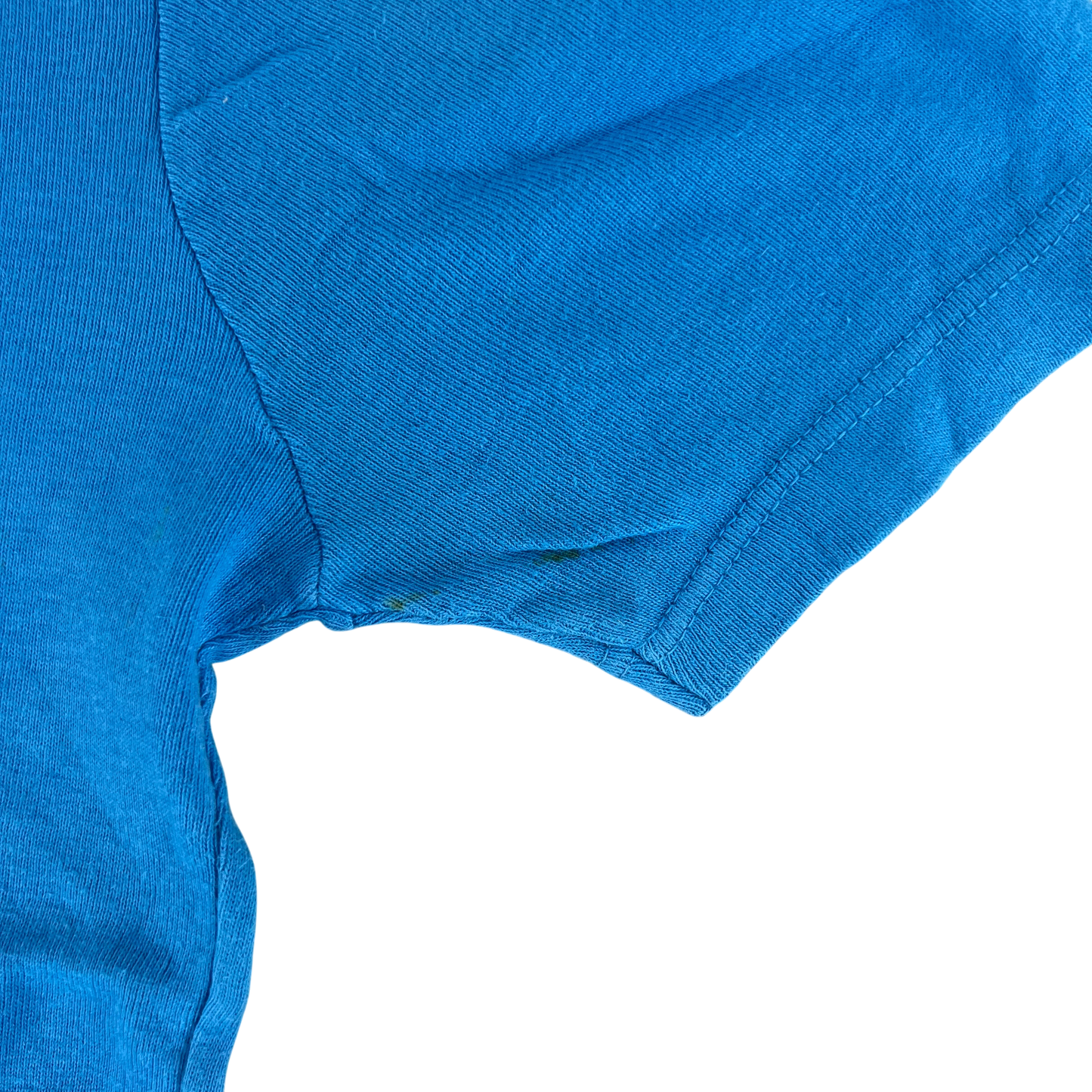 West German Army 70s Blue Training T Shirt - X Small