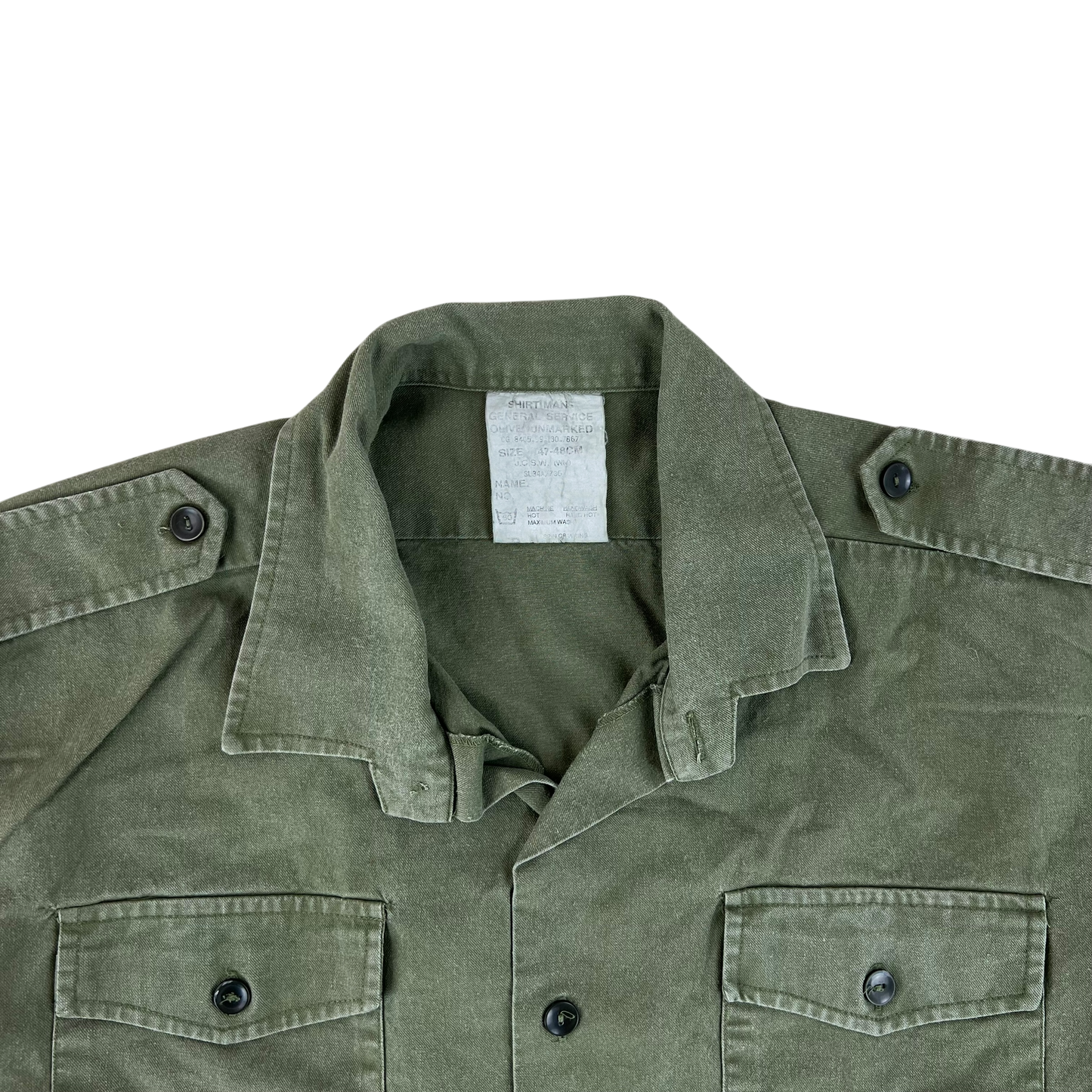 British Army Mens Olive Green Cotton Shirt Long Sleeve - X Large C47/48