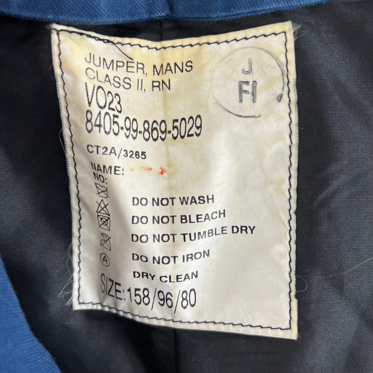 British Royal Navy Class II Jumper Sailor's Top - Medium 158/96