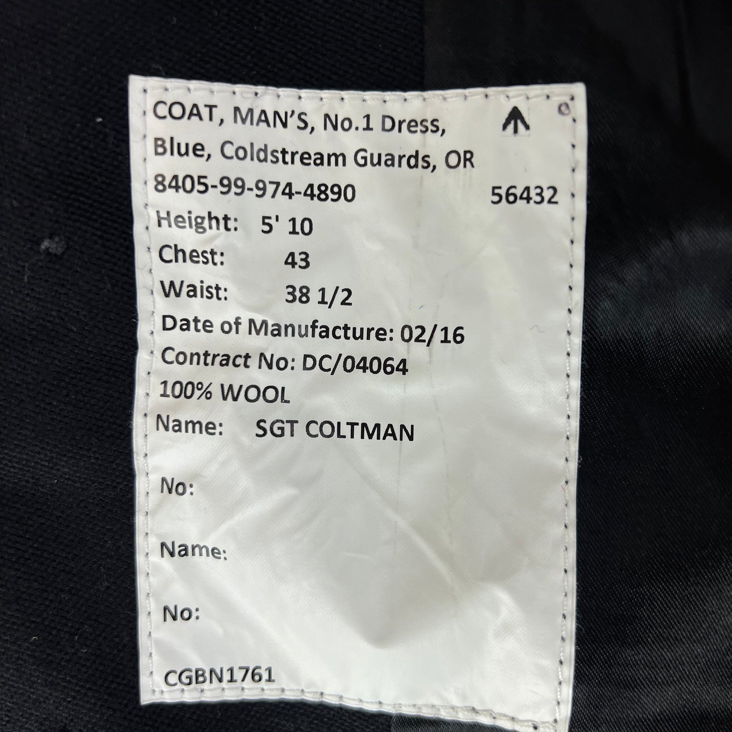 British Army No. 1 Dress Jacket - Coldstream Guards - Large
