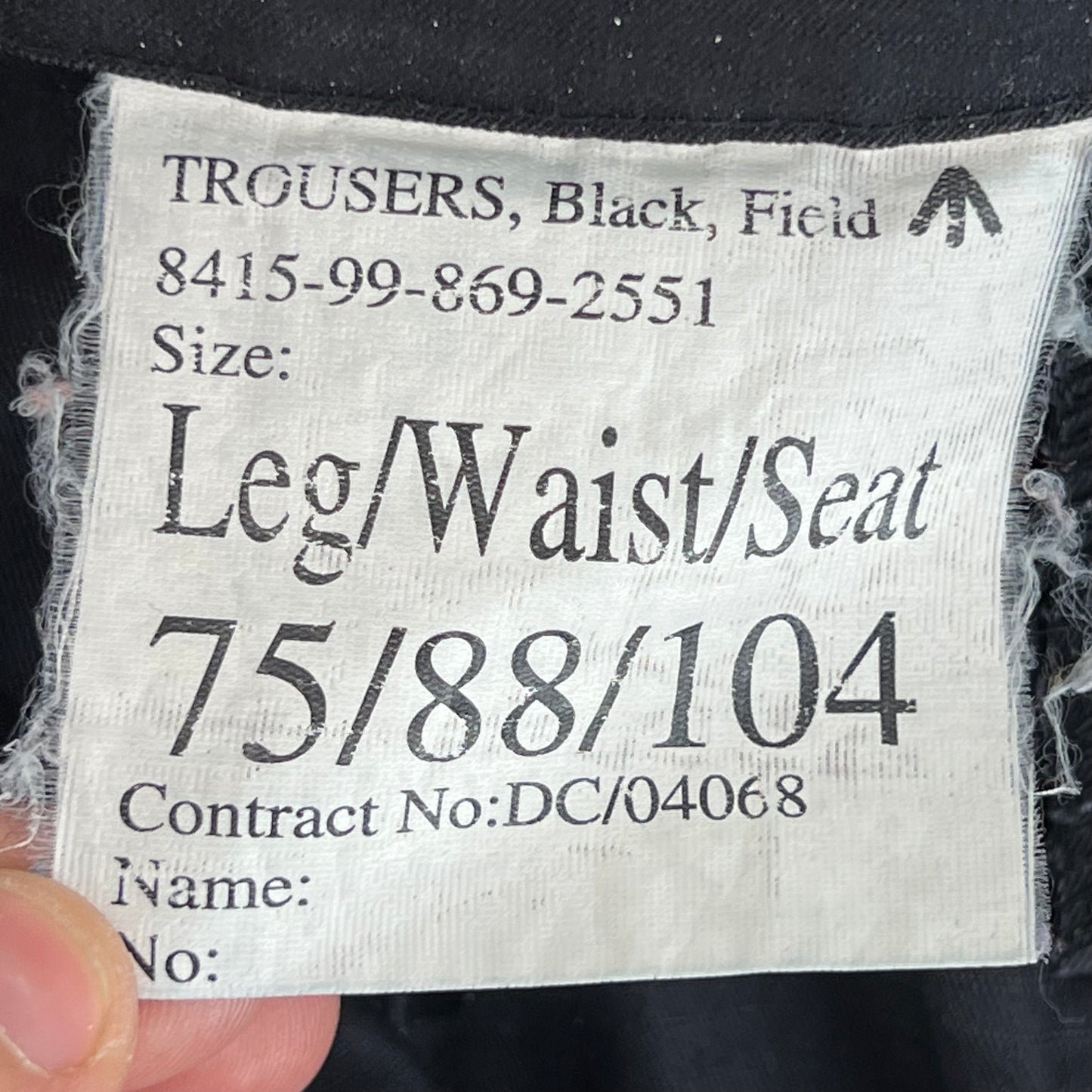 British Army SAS S95 Black Field Trousers - W35 L29.5