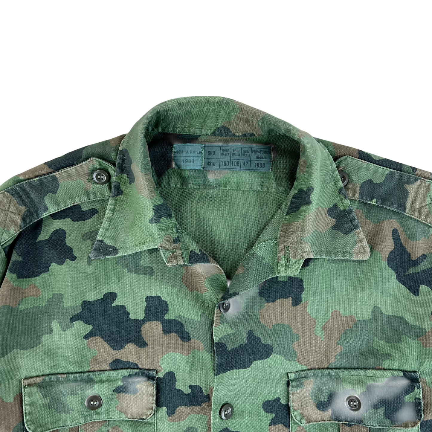 Yugoslav Army JNA M87 Oak Leaf Camouflage Shirt - Large