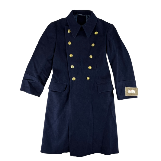 Romanian People's Navy 80s Blue Wool Greatcoat - Medium