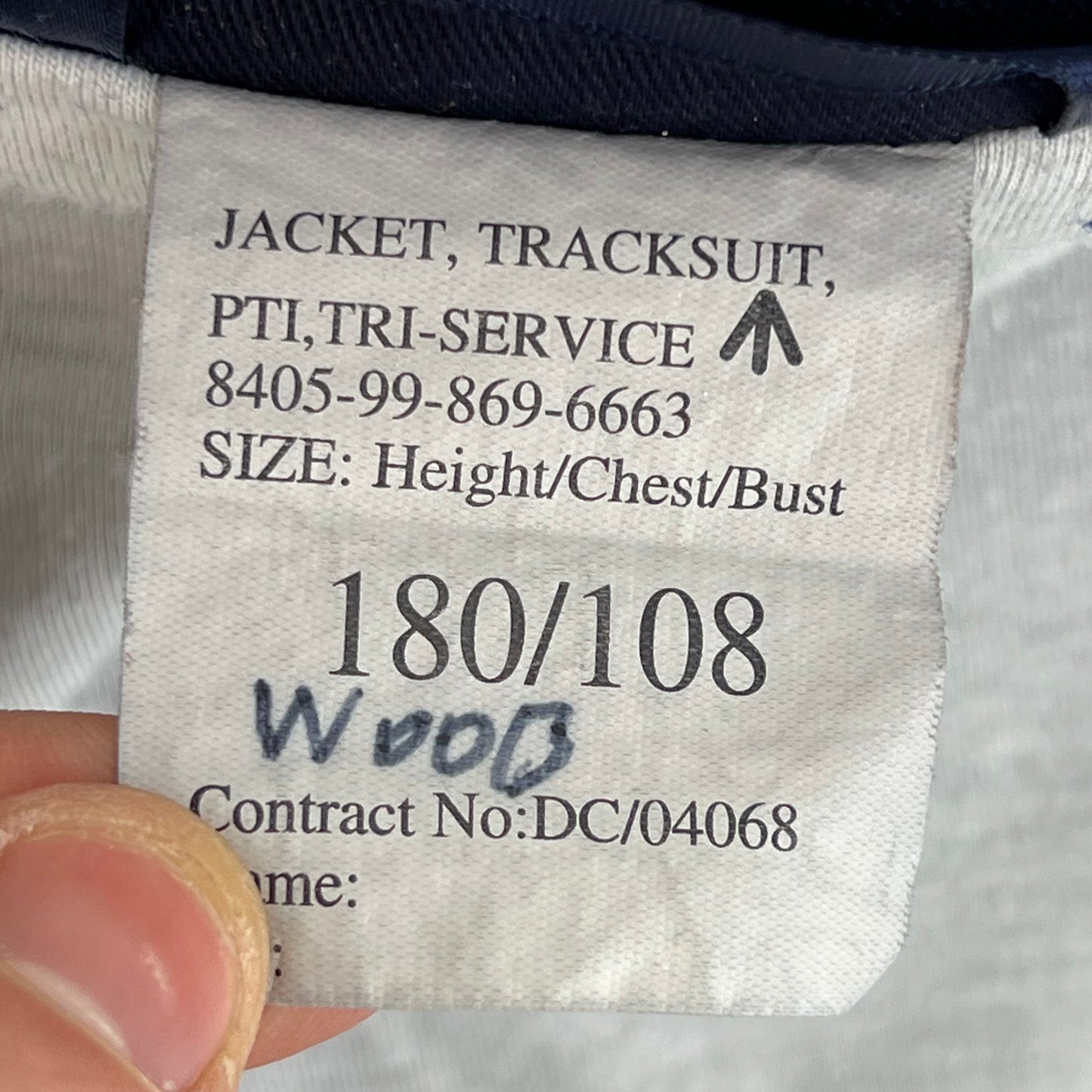 British Army / Tri-Services Navy Blue PTI Tracksuit Top Jacket - Large 180/108