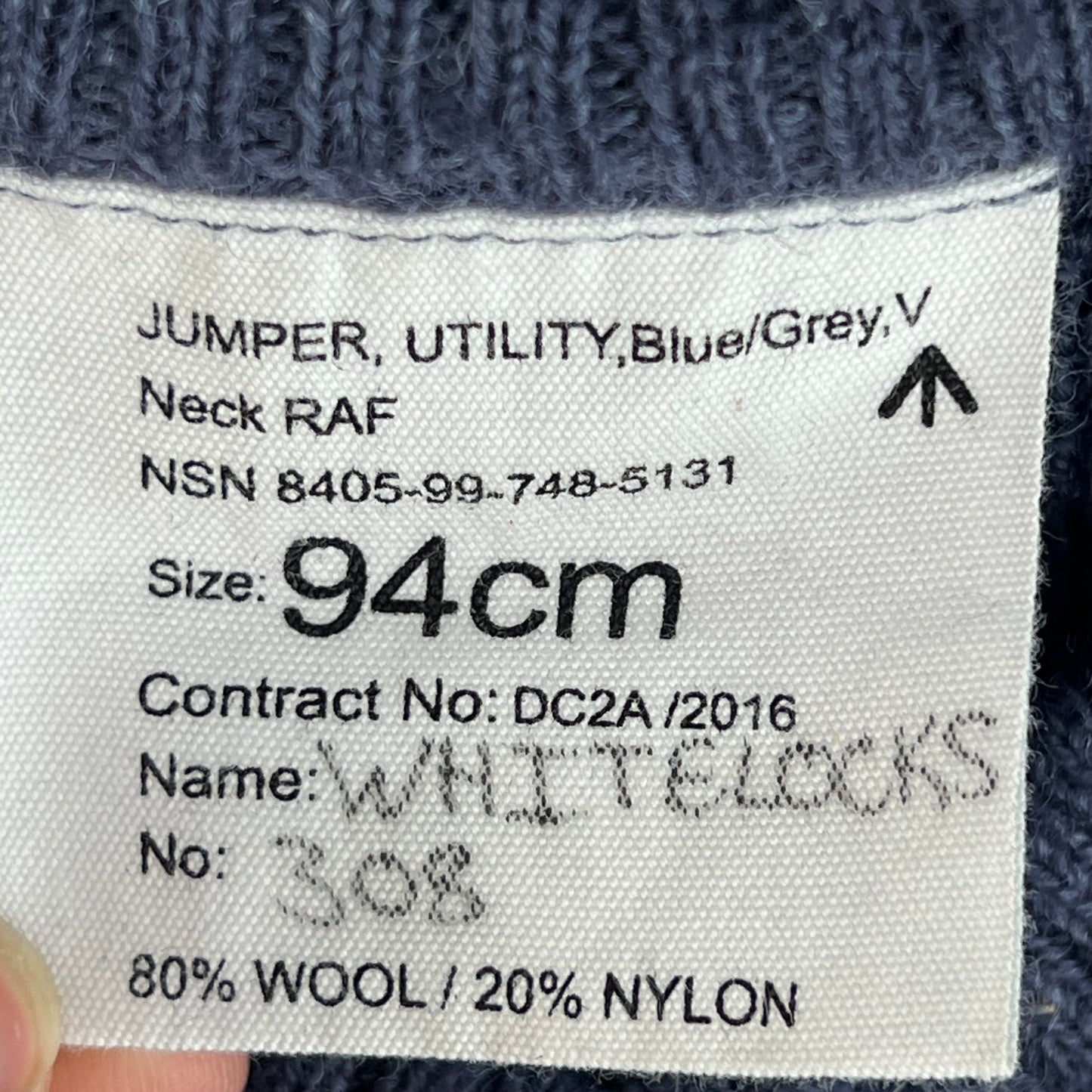 British RAF Wool V Neck Pullover Jersey Jumper - Medium 94cm