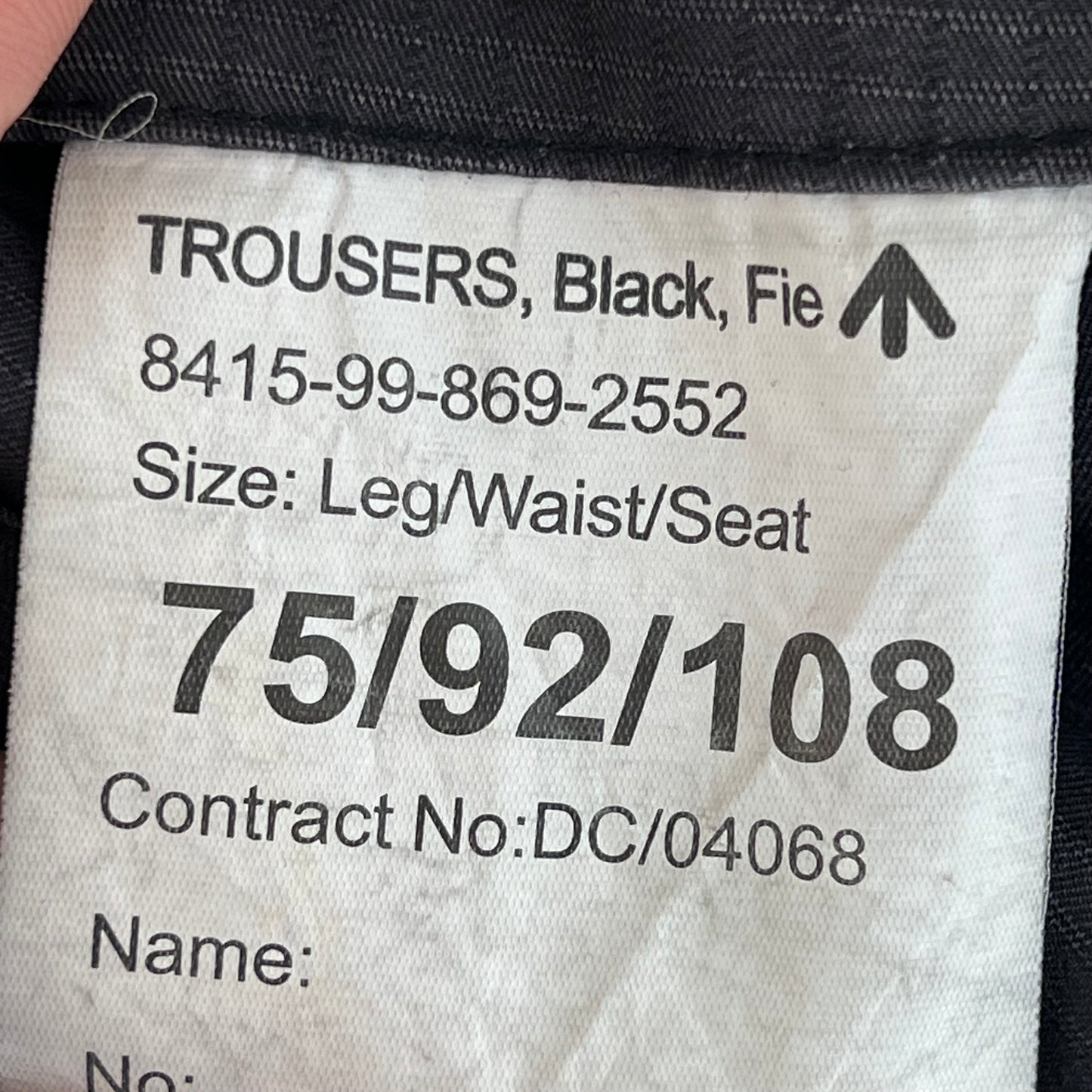 British Army SAS S95 Black Field Trousers - W37 L28.5