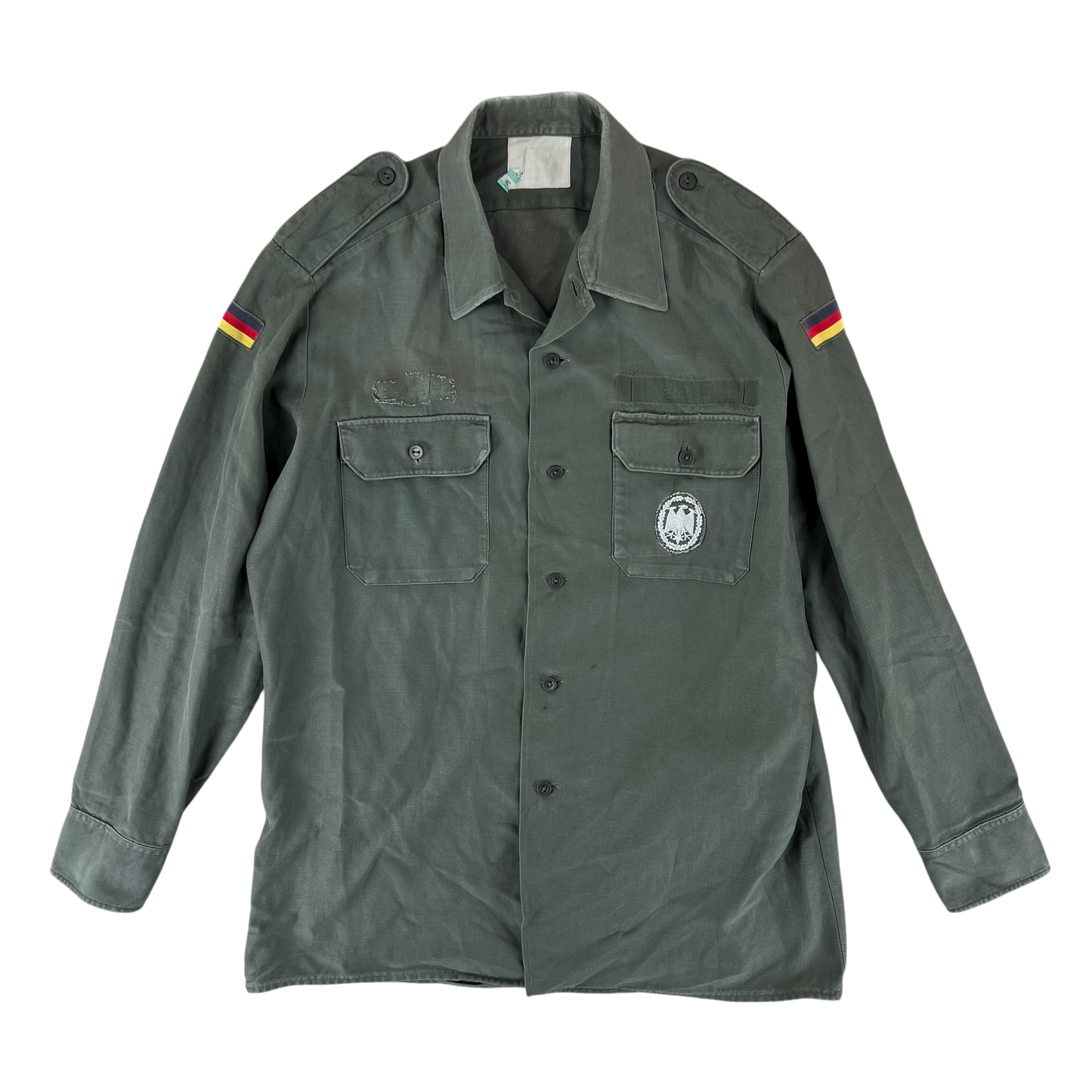 German Army Olive Green Long Sleeve Field Shirt - Medium