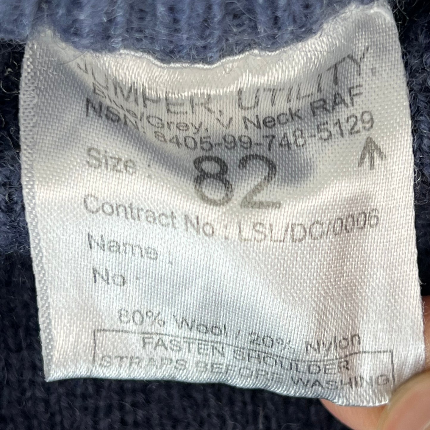 British RAF Wool V Neck Pullover Jersey Jumper - Small 82cm