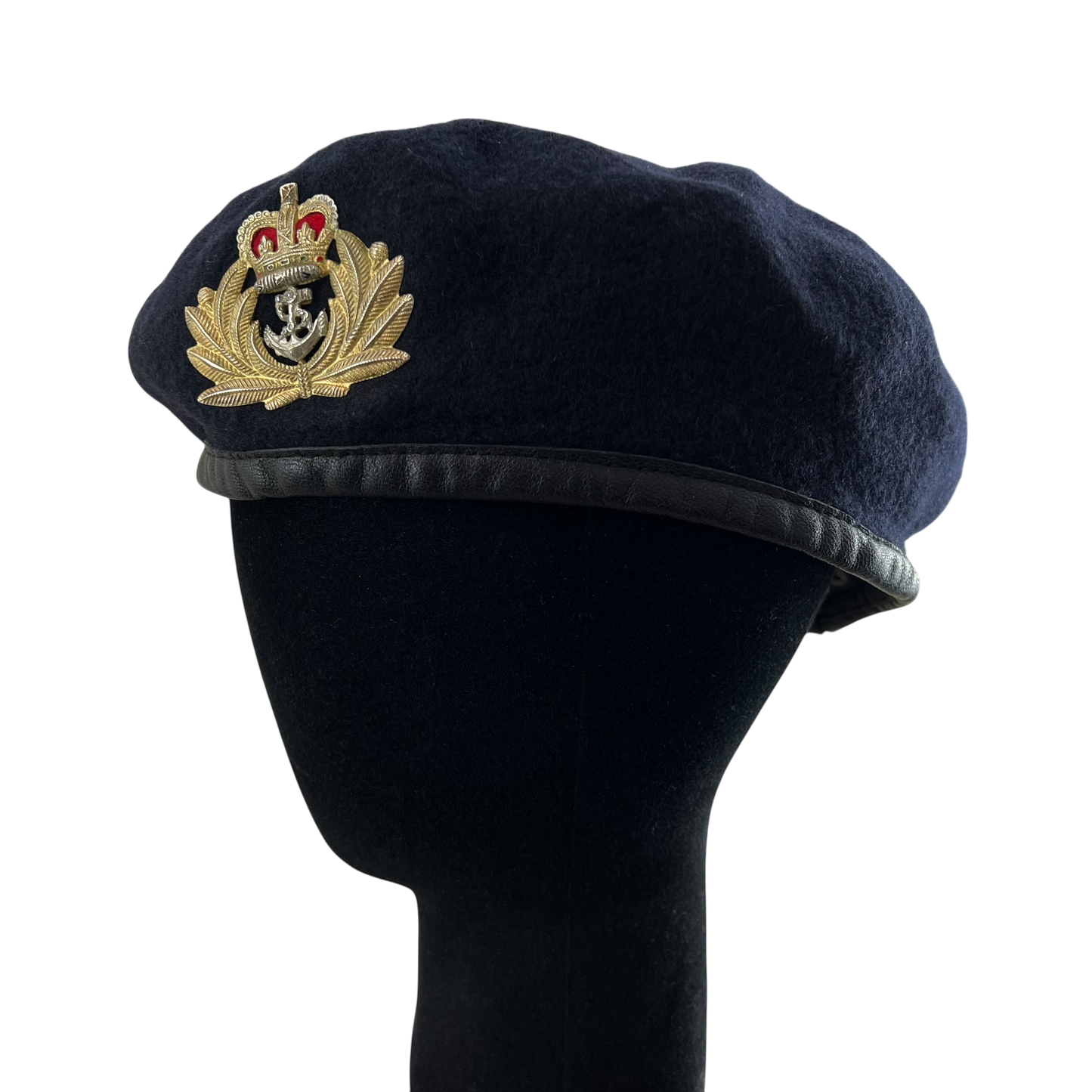 British Royal Navy Beret w/ Officer's Badge - Large 60cm