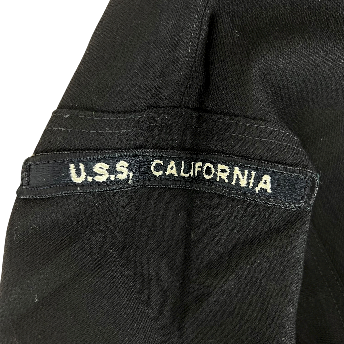 US Navy 80s Sailor's Black Blue Crackerjack Jumper Top - Large 42L