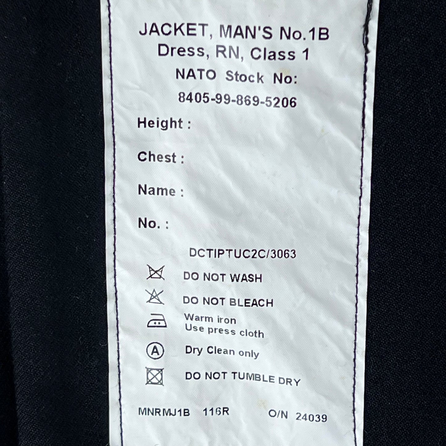 British Royal Navy Officer's No 1 Dress Jacket - X Large 116R