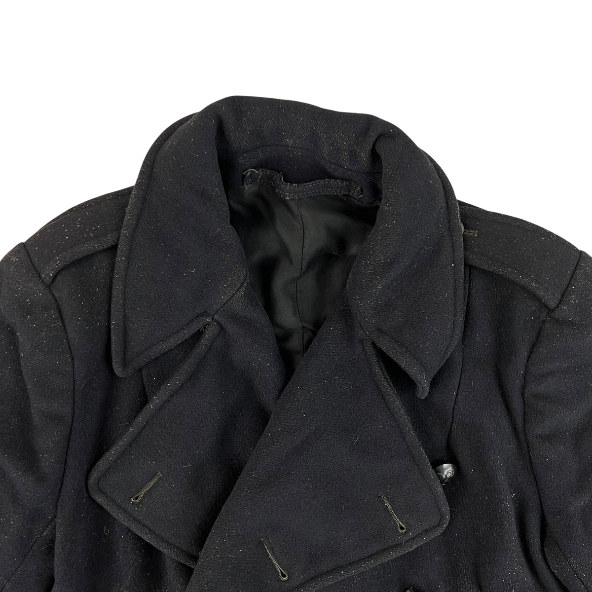 British Army 50s Civil Defence Black Greatcoat - Medium