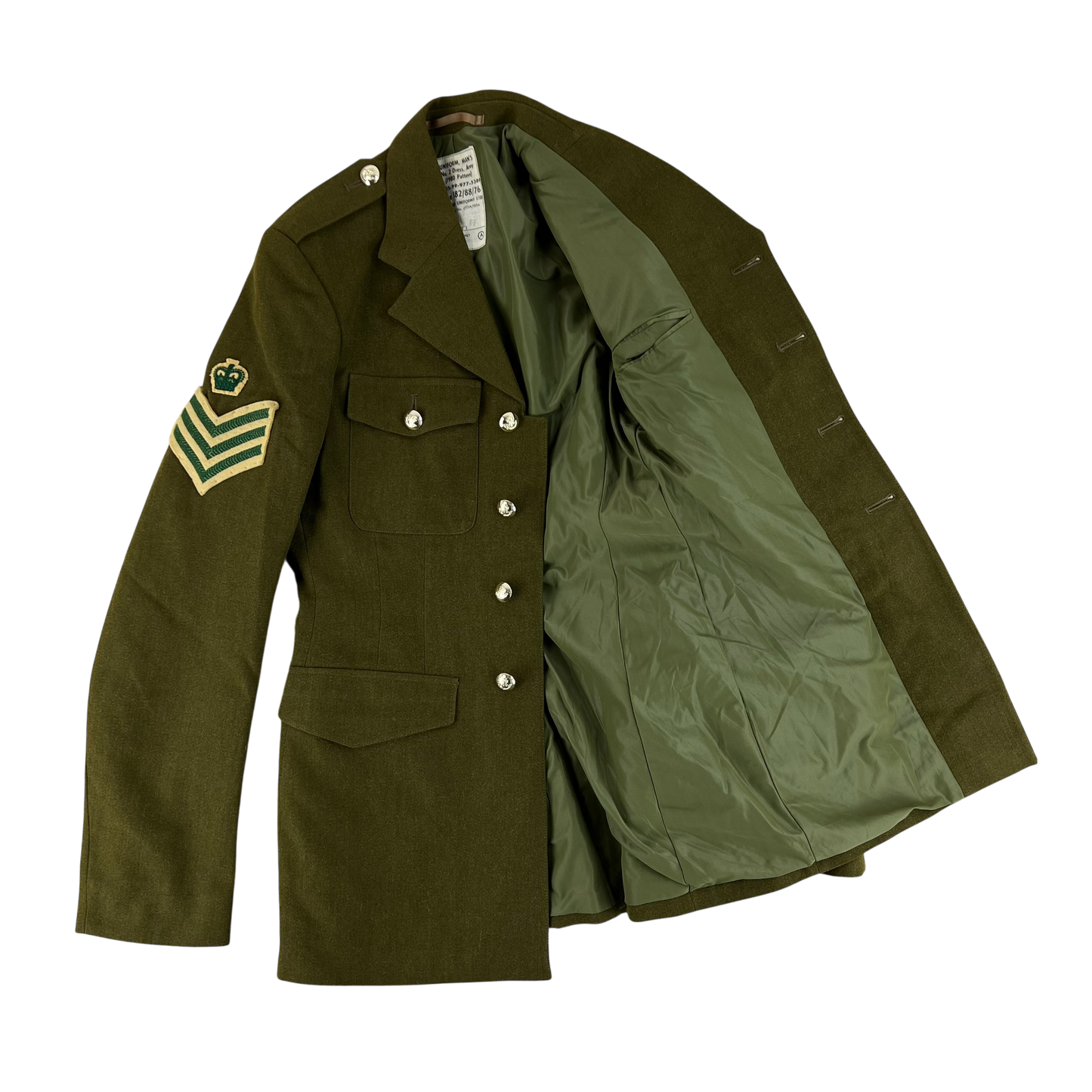 British Army No. 2 Khaki Green Dress Jacket - Light Infantry - Small 182/88
