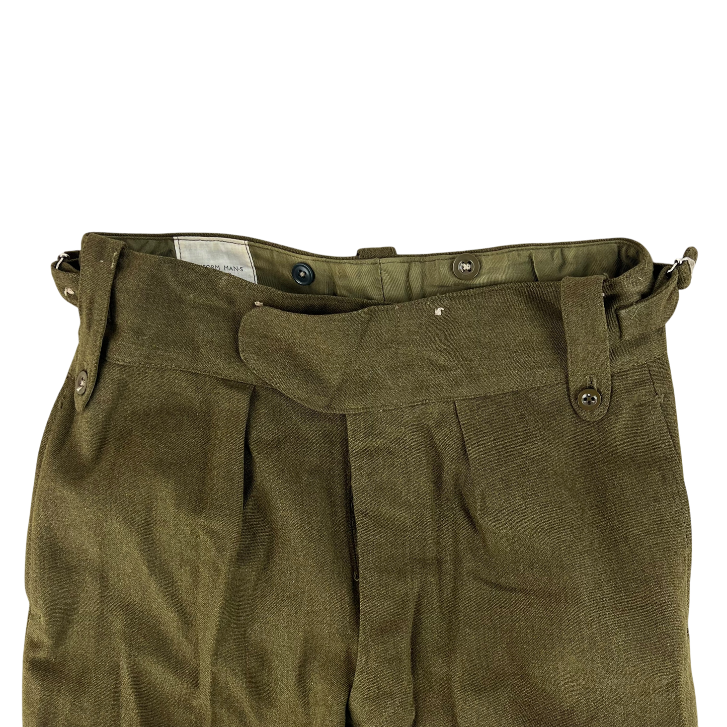 British Army 70s No2 Dress Khaki Wool Trousers - W30 L25