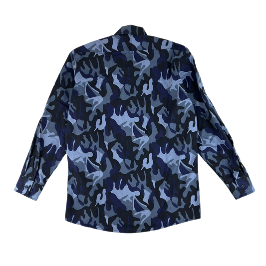 Romanian Army / Police M1990 Blue Leaf Camouflage Long Sleeve Shirt - Medium