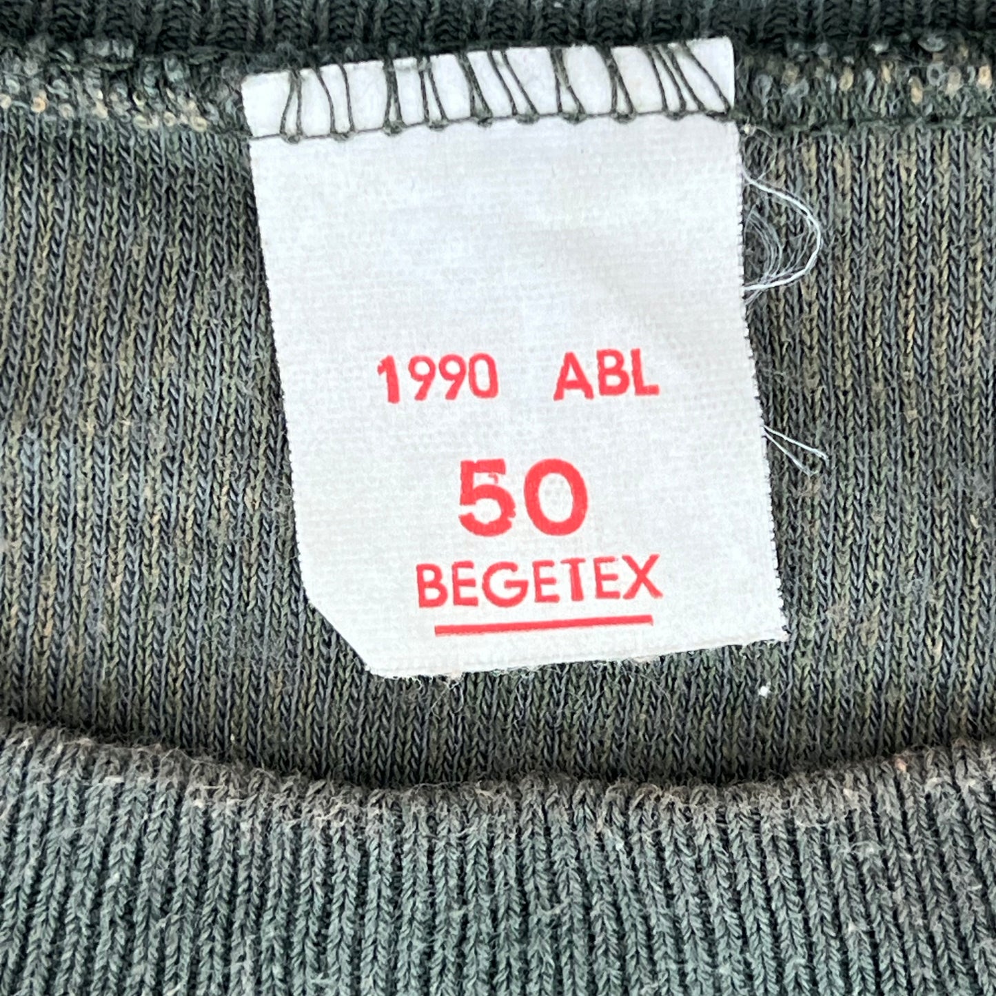 Belgian Army Sweatshirt / Thermal T Shirt Pullover Sage Grey - X Large