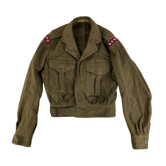 British Army 50s Khaki Ike 1949 Pattern Battle Dress Jacket - RAMC - Small SIZE 7