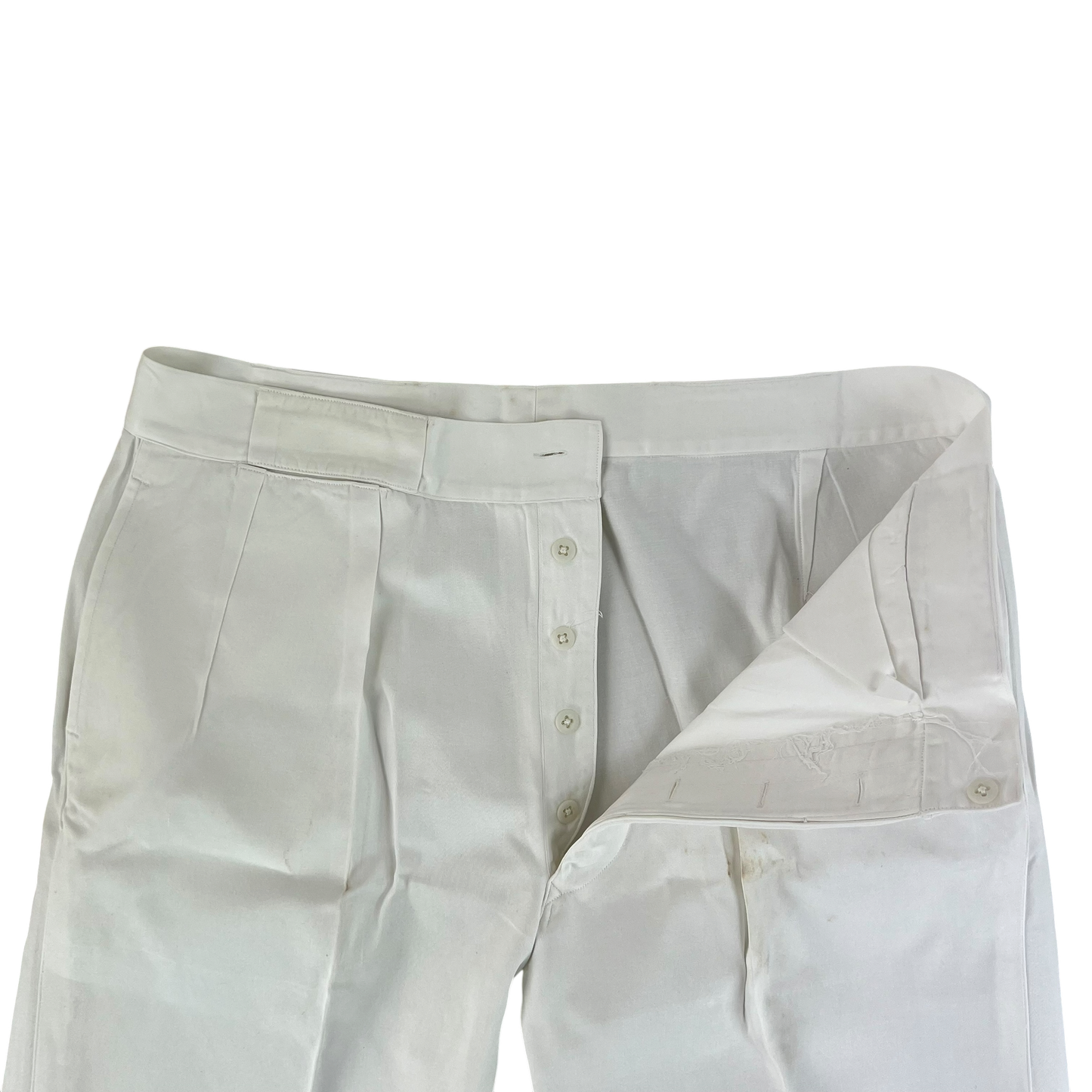 British Merchant Navy 50s Tropical White Trousers - W39 L31