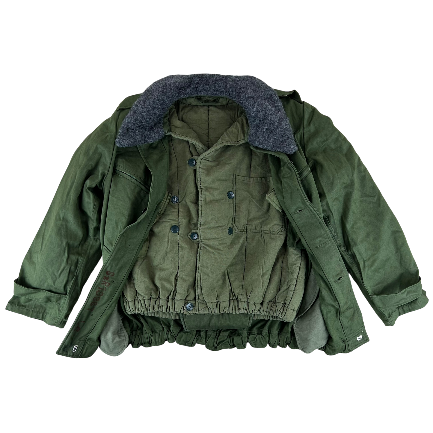 Hungarian People's Army Olive Green "Tank" Parka w/ Cold Weather Liner - Medium