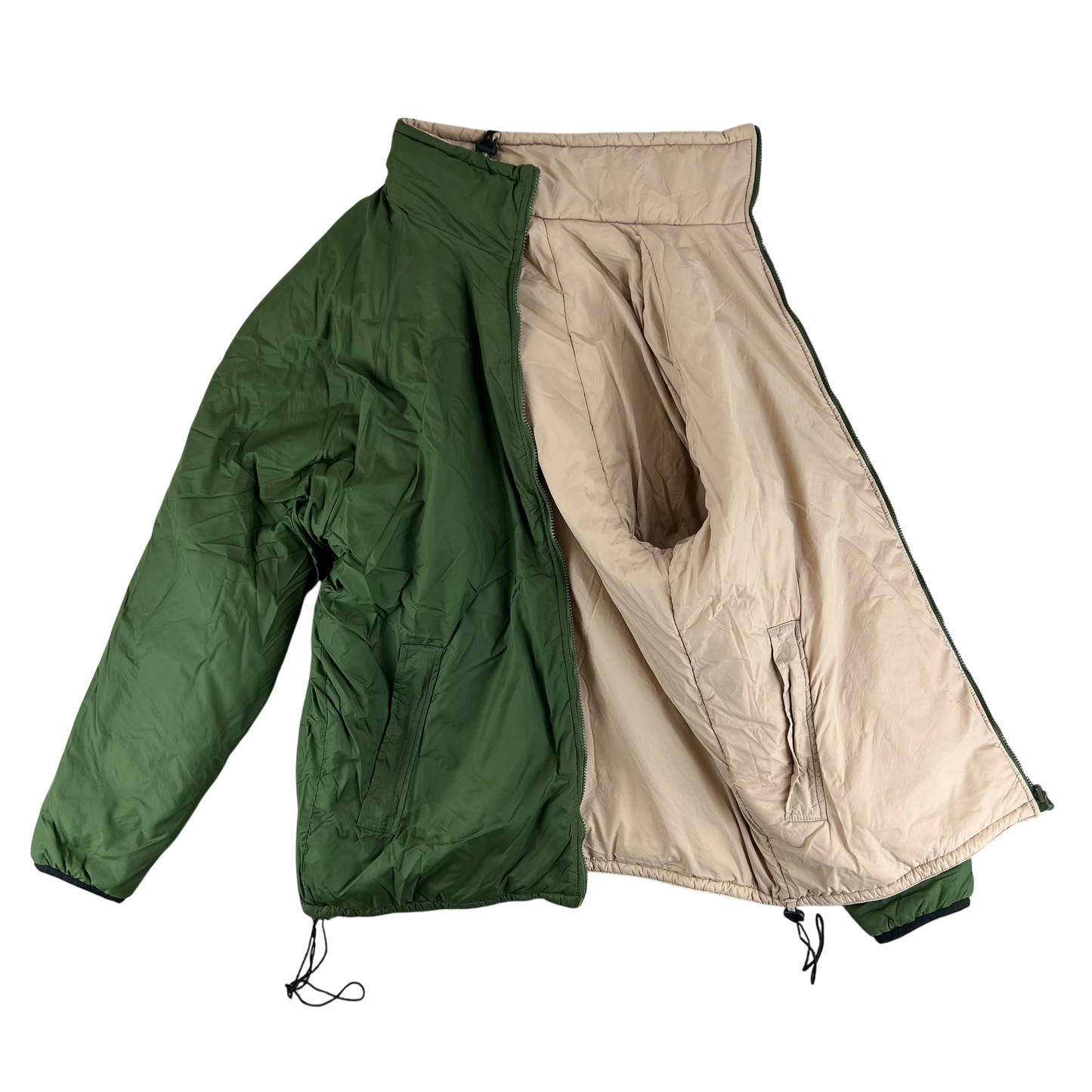 British Army Reversible Thermal Olive Green / Tan Quilted Jacket - Large