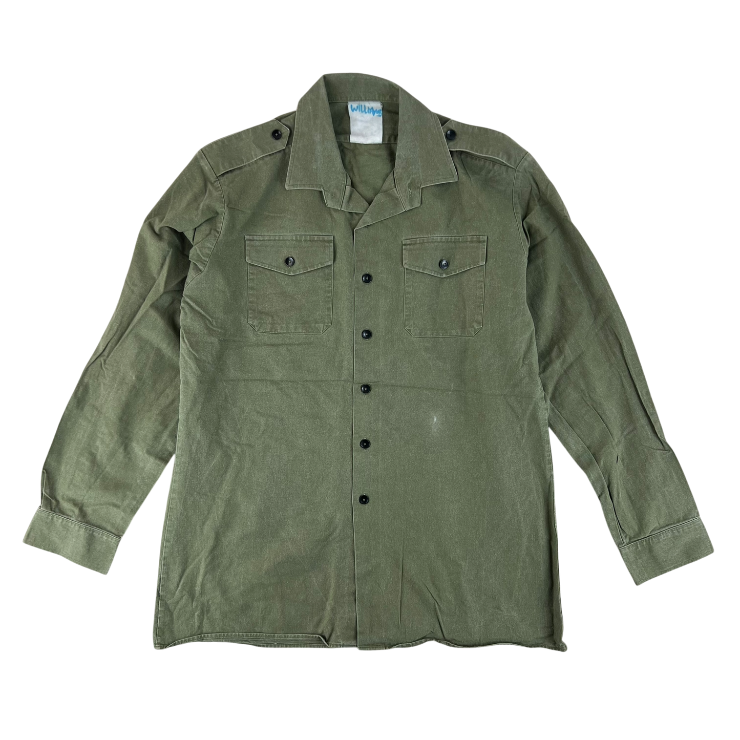 British Army Mens Olive Green Cotton Shirt Long Sleeve - X Large C17.5
