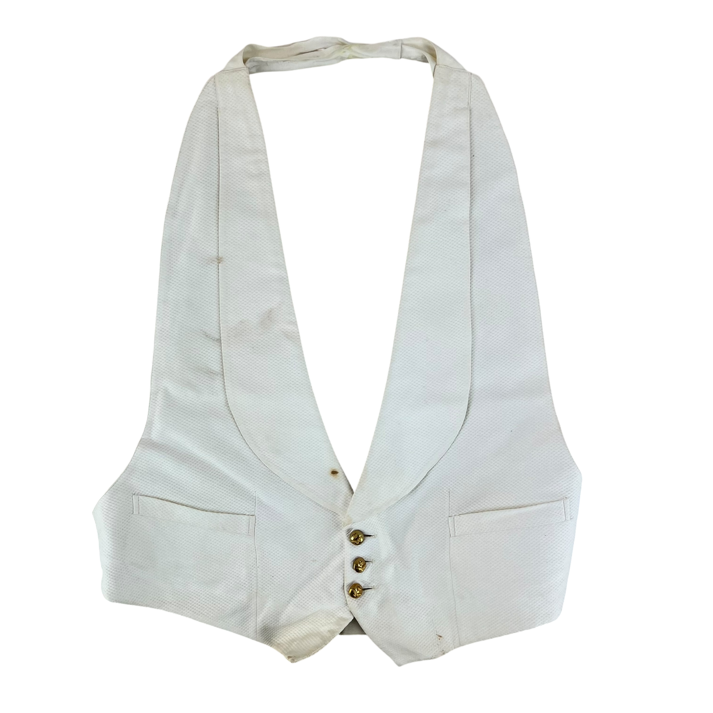 British RAF 40s White Mess Dress Waistcoat - Large